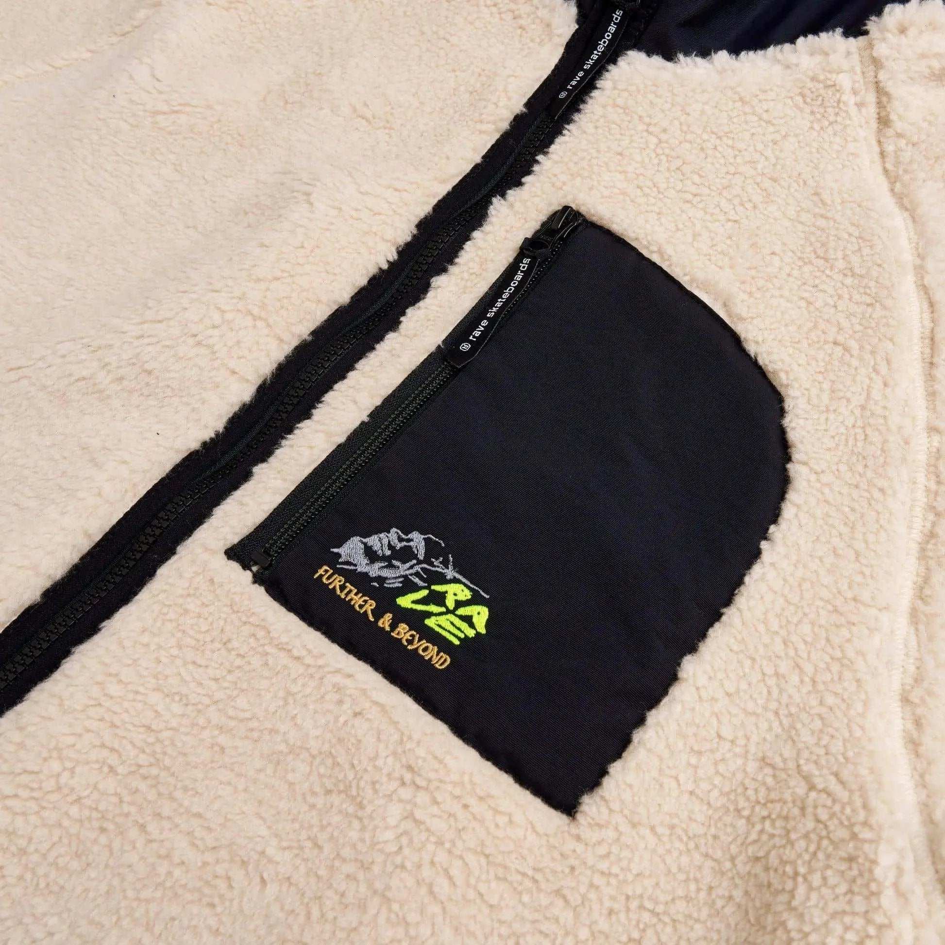 Rave Skateboards Jacket - F&B sherpa fleece (Sand)-Jacket-Second Floor Stuff-Second Floor Stuff