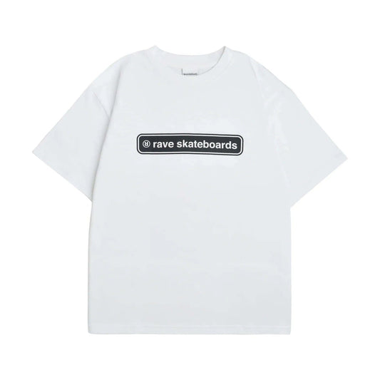 Rave Skateboards T-Shirt - CORE LOGO (White)-T-Shirt-Second Floor Stuff-Second Floor Stuff