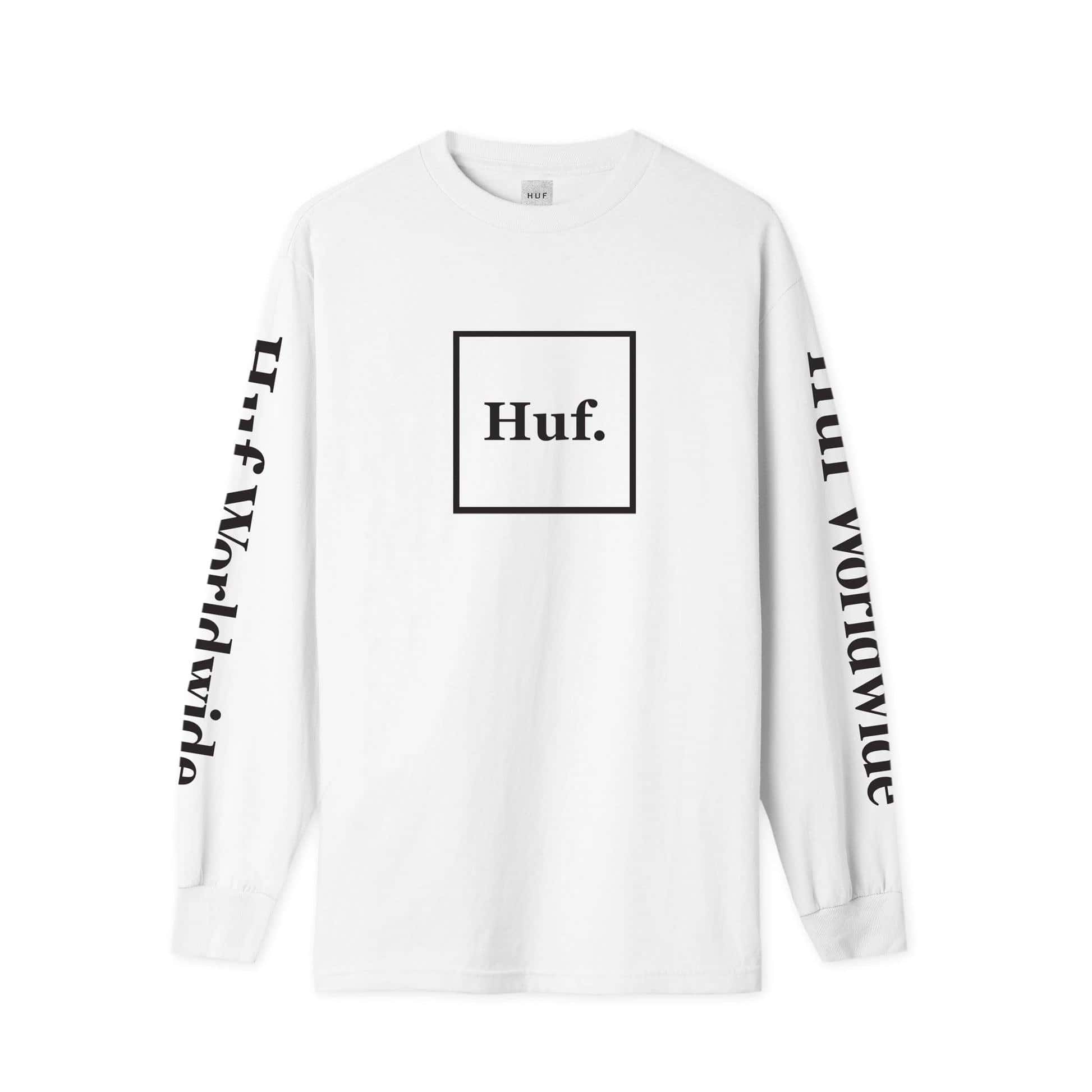HUF T-Shirt - Essentials Domestic Longsleeve (White)-T-Shirt-Second Floor Stuff-Second Floor Stuff