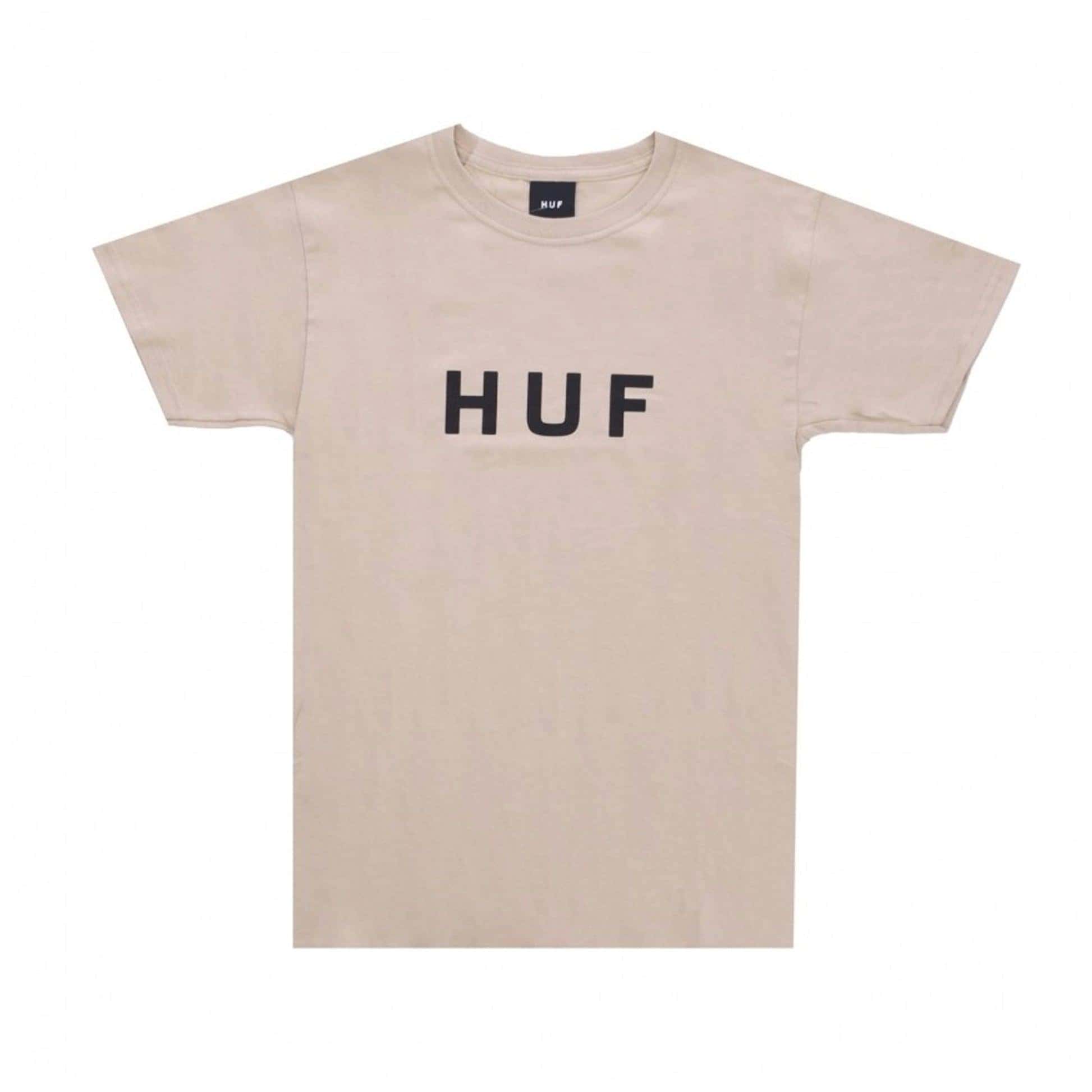 HUF T-Shirt - Essentials OG Logo (Sand)-T-Shirt-Second Floor Stuff-Second Floor Stuff