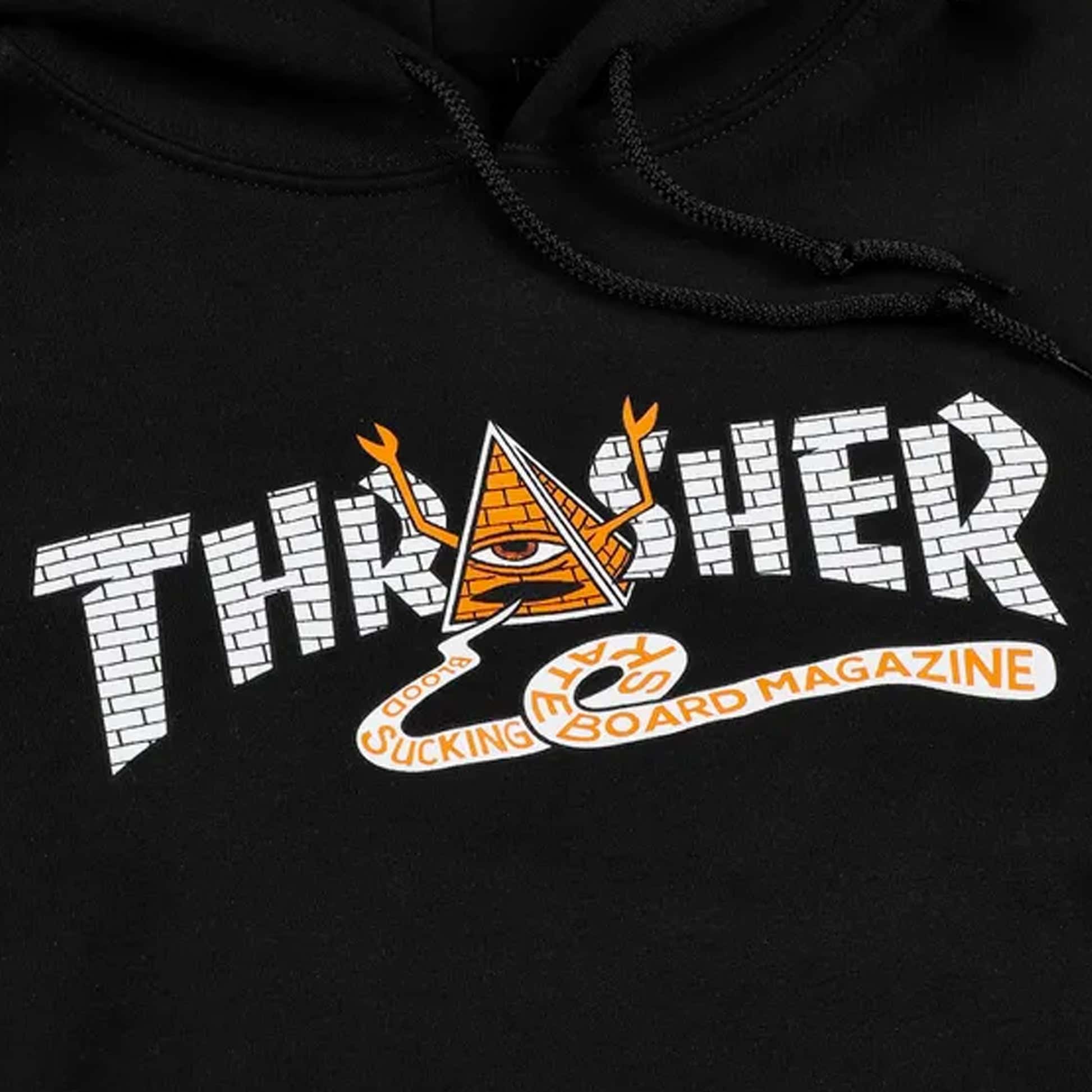Thrasher x Toy Machine Hoodie - Pyramid  (Black) - Second Floor Stuff