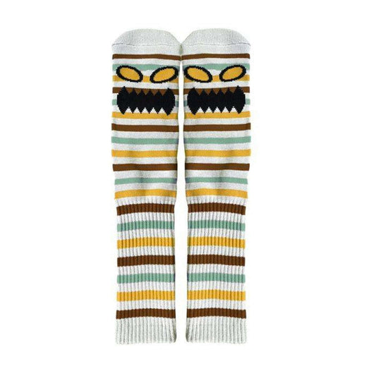 Toy Machine Socks - Monster Face Mini Stripe (Brown)