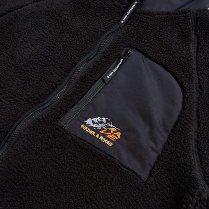Rave Skateboards Jacket - F&B sherpa fleece (Black)-Jacket-Second Floor Stuff-Second Floor Stuff
