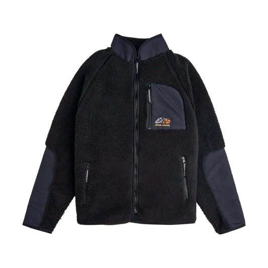 Rave Skateboards Jacket - F&B sherpa fleece (Black)-Jacket-Second Floor Stuff-Second Floor Stuff
