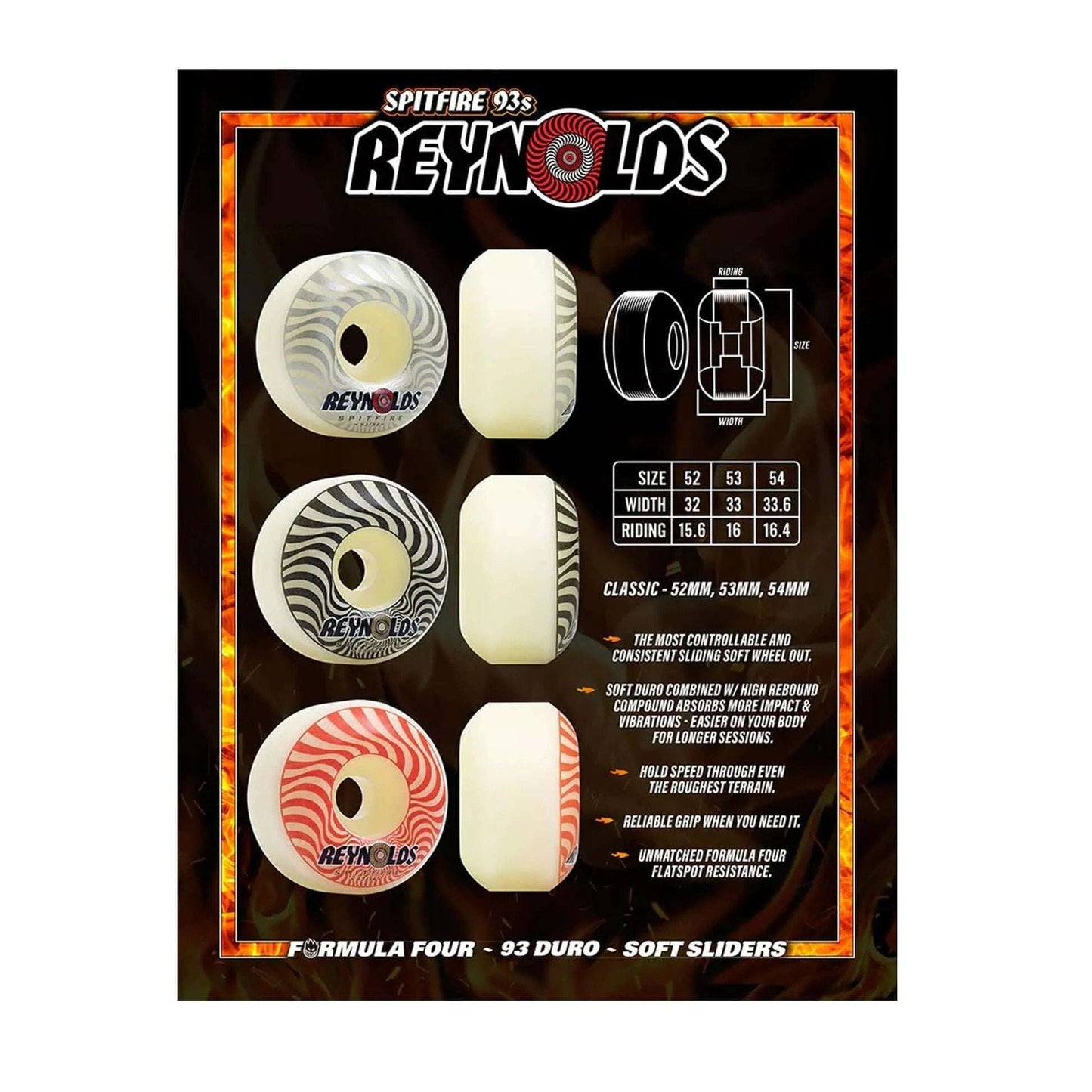 Spitfire Wheels - Formula Four 93 Reynolds Classic 52mm (Natural)-Wheel Skateboarding-Second Floor Stuff-Second Floor Stuff