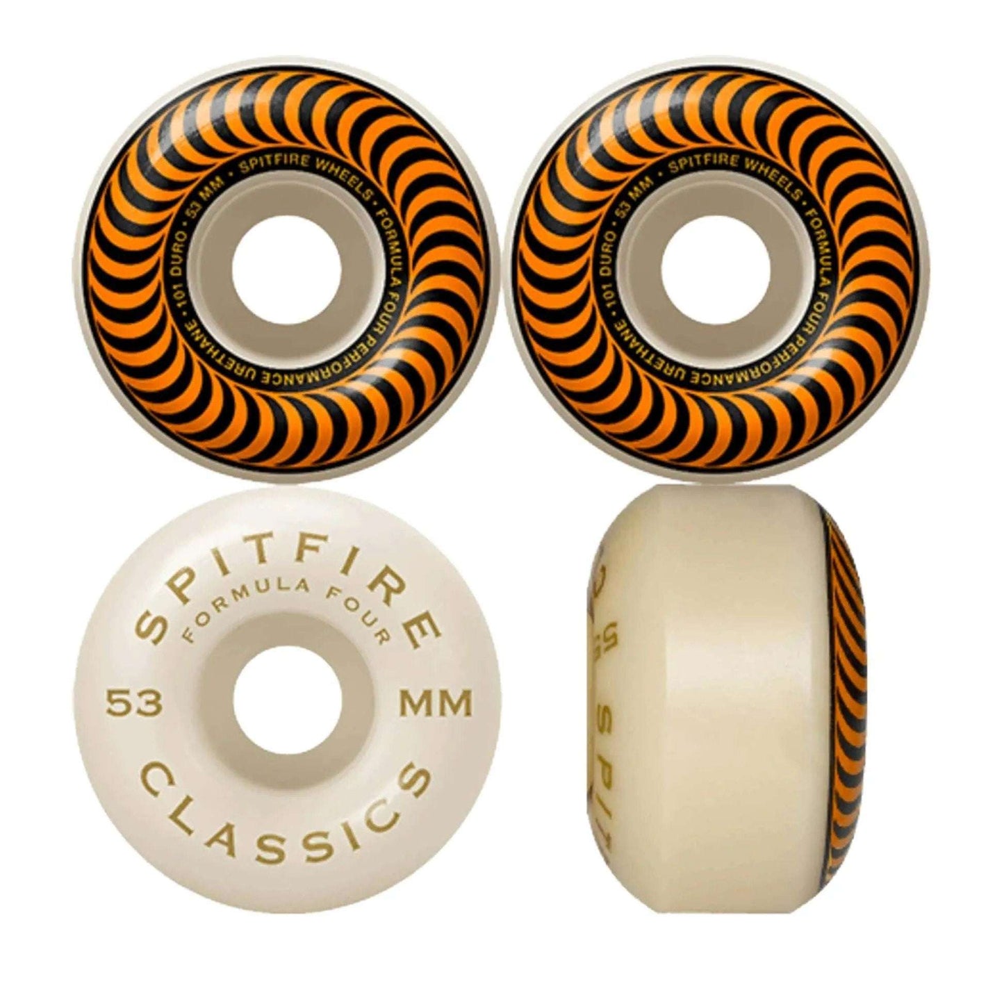Spitfire Wheels - Formula Four Classic 101A 53mm (Orange/Natural)-Wheel Skateboarding-Second Floor Stuff-Second Floor Stuff