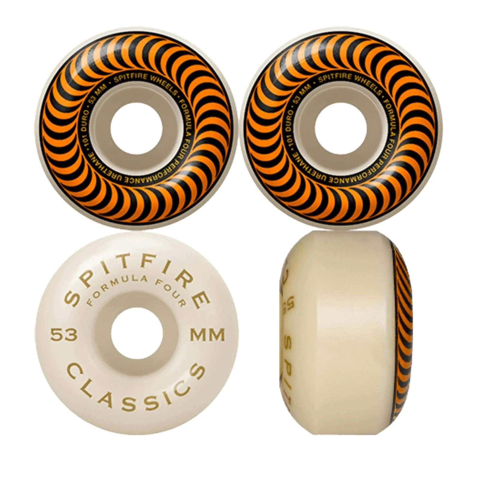 Spitfire Wheels - Formula Four Classic 101A 53mm (Orange/Natural)-Wheel Skateboarding-Second Floor Stuff-Second Floor Stuff