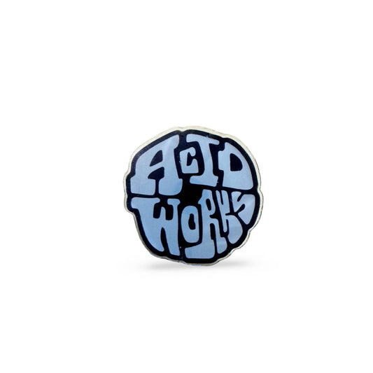 Acid Works Pin Logo Pin Light Blue