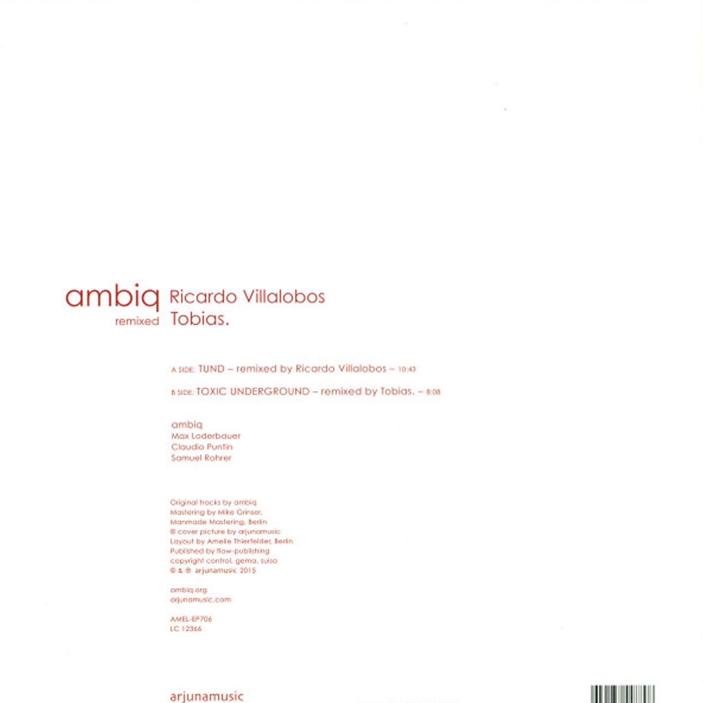 Ambiq ‎– Ambiq Remixed: Ricardo Villalobos - Tobias [AMEL EP706]
