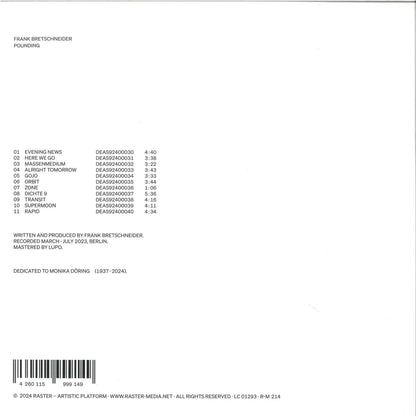 Frank Bretschneider - Pounding LP [R-M214-2] - Second Floor Stuff