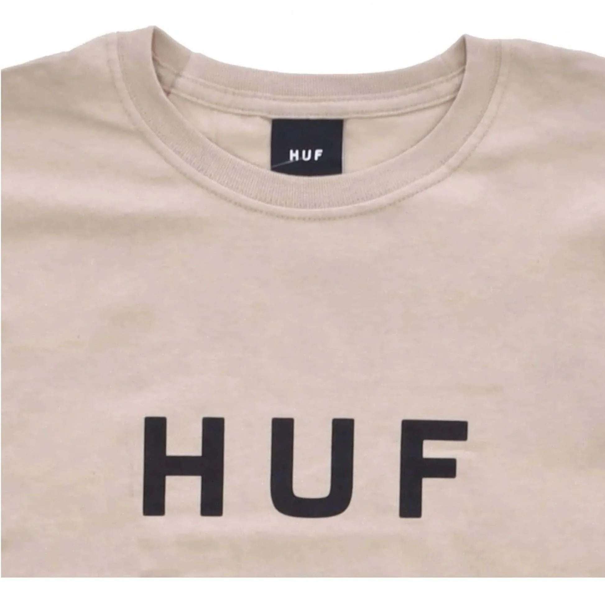 HUF T-Shirt - Essentials OG Logo (Sand) - Second Floor Stuff