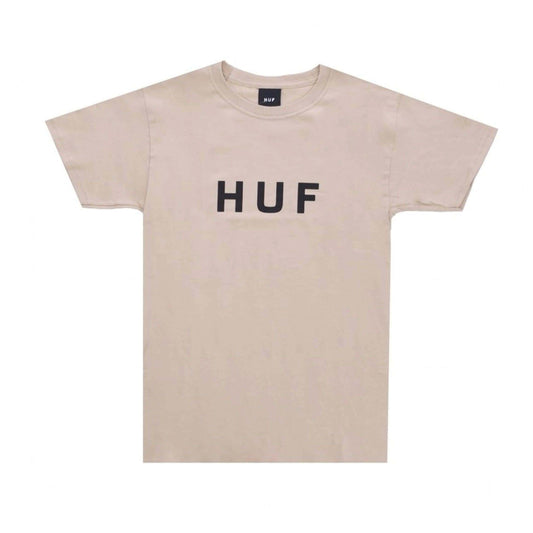 HUF T-Shirt - Essentials OG Logo (Sand)-T-Shirt-Second Floor Stuff-Second Floor Stuff
