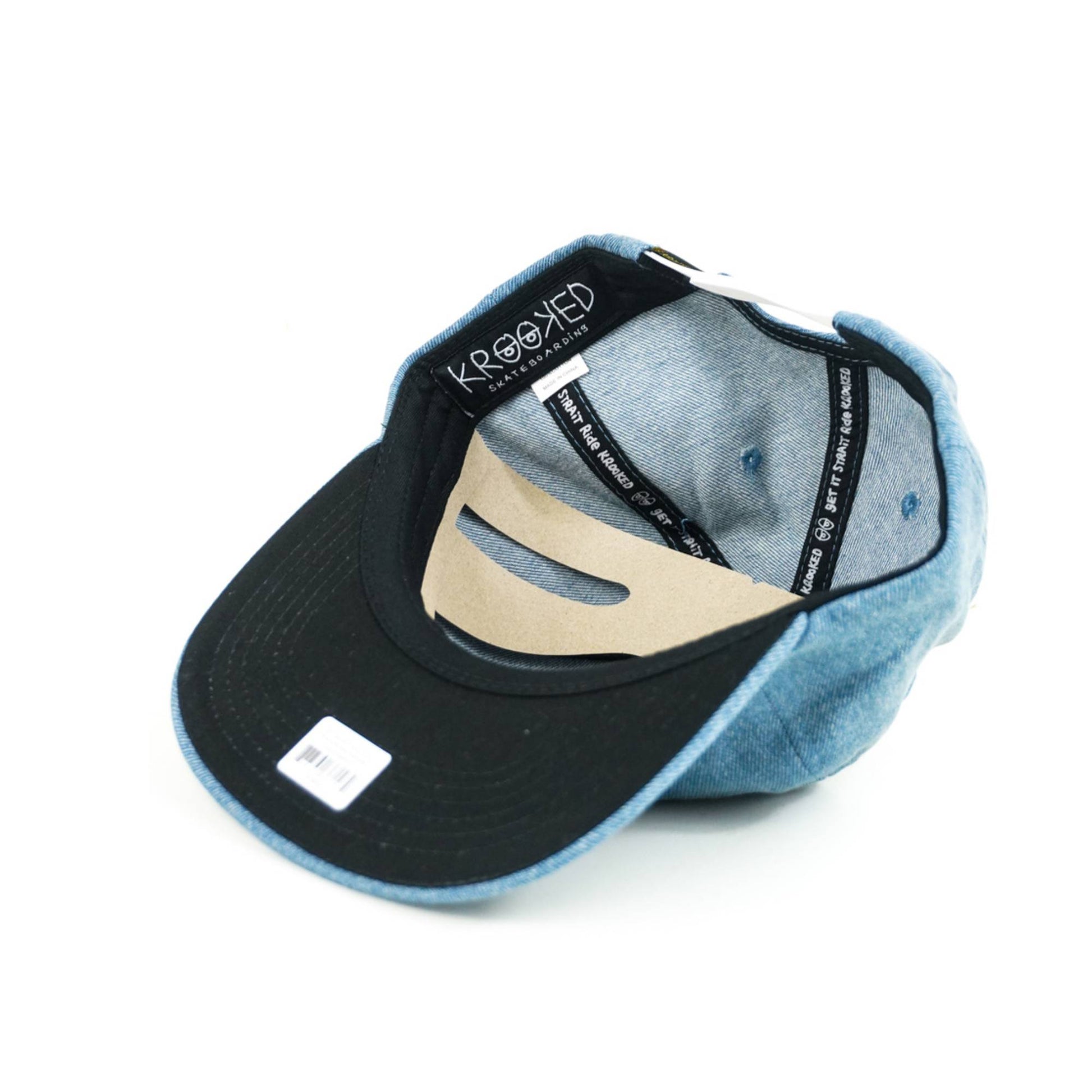Krooked Cap - Eyes Snapback (Washed Denim/Yellow) - Second Floor Stuff