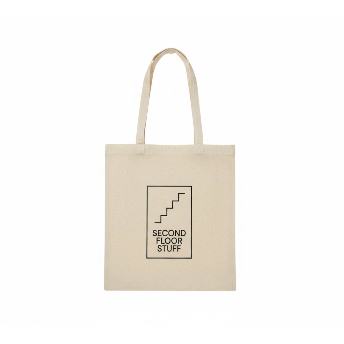 SFS Tote Bag - Logo Print (Natural) - Second Floor Stuff