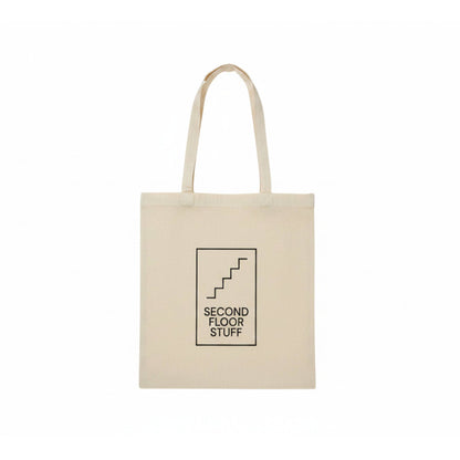 SFS Tote Bag - Logo Print (Natural) - Second Floor Stuff