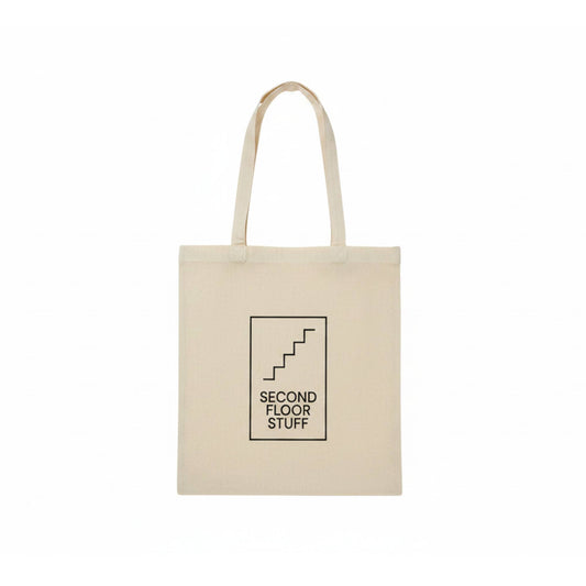 SFS Tote Bag - Logo Print (Natural) - Second Floor Stuff