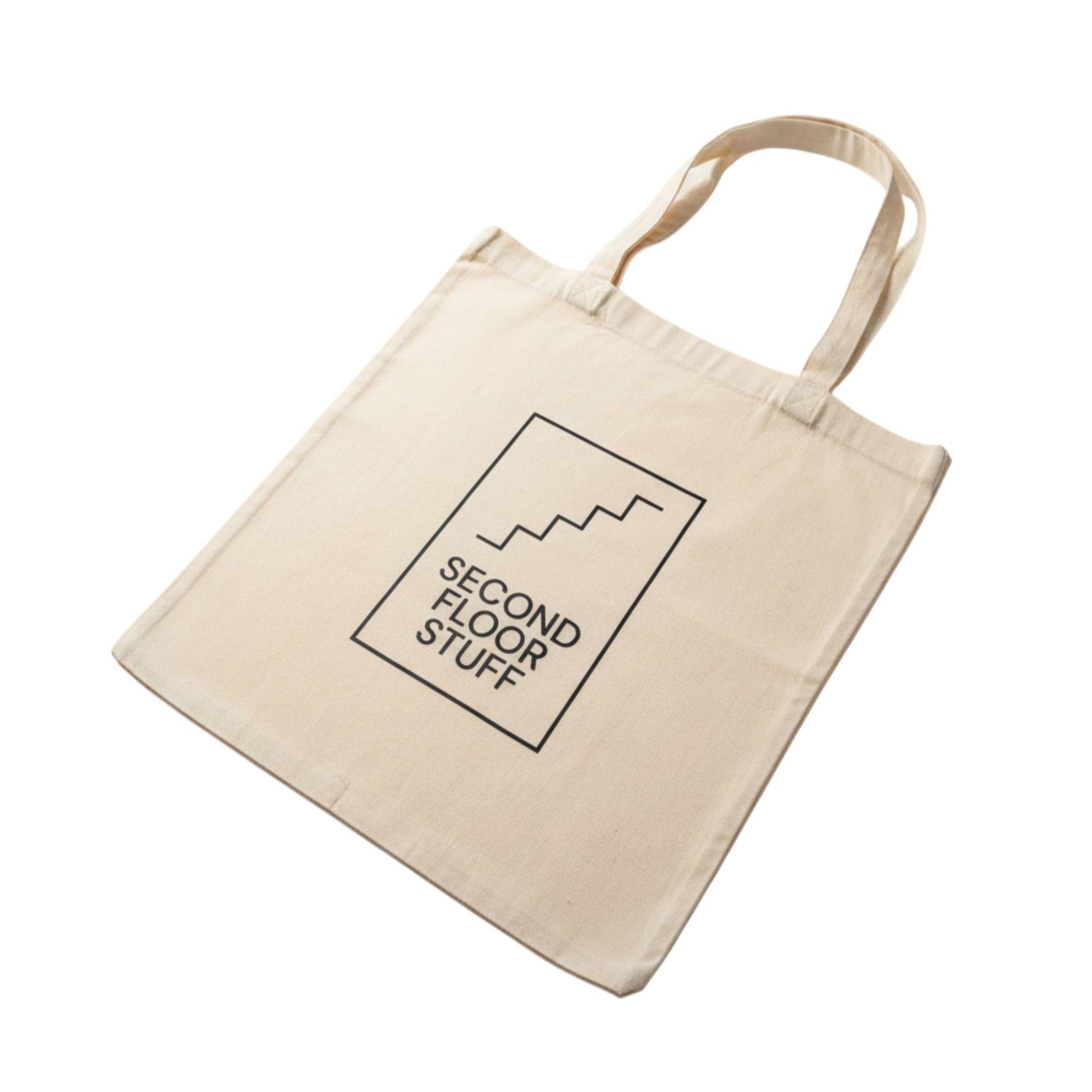 SFS Tote Bag - Logo Print (Natural) - Second Floor Stuff