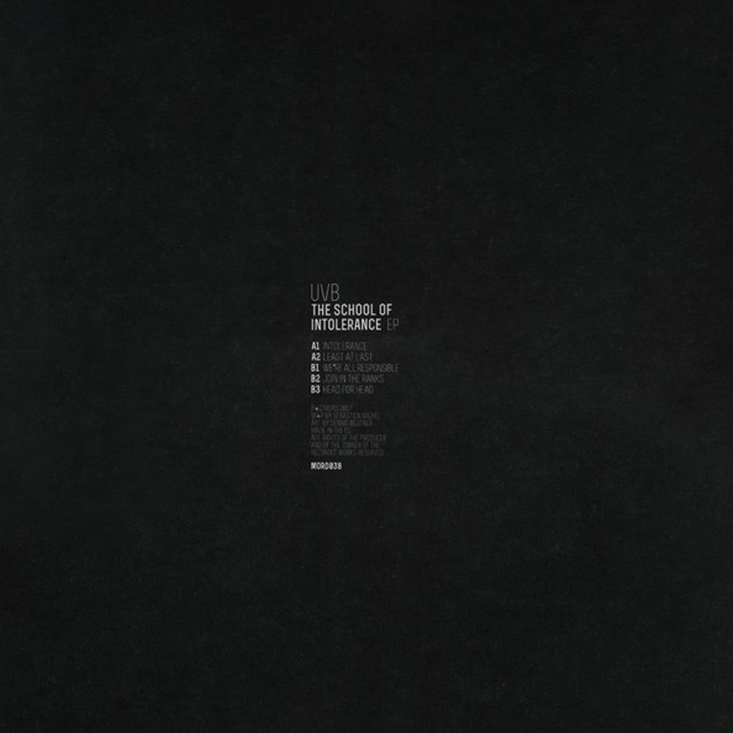UVB ‎– The School Of Intolerance [MORD038] - Second Floor Stuff